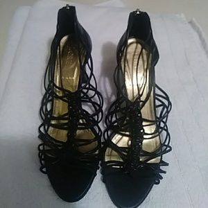 Beautiful J.Crew black caged heals